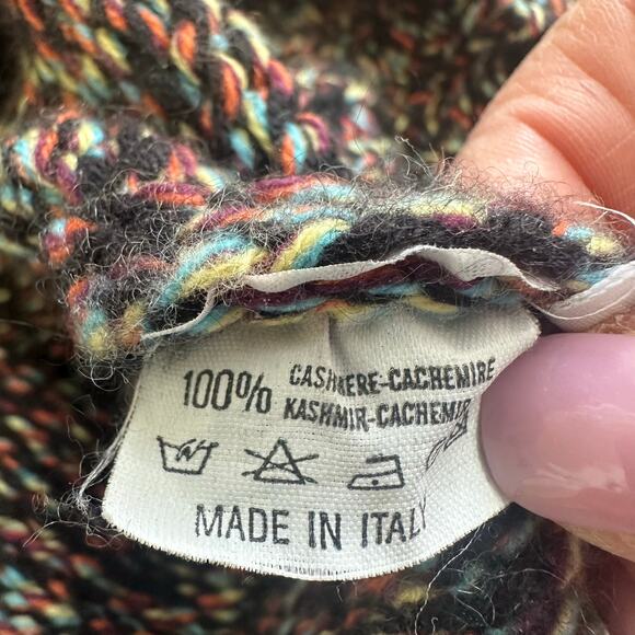 Cruciani Italian Women's Cashmere Confetti Turtleneck Short Sweater sz 42=XS/S - Picture 5 of 7